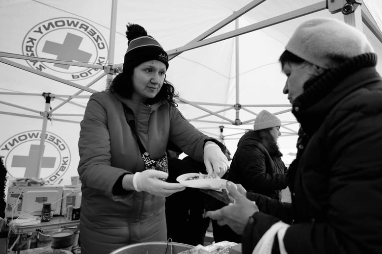 Helper at Lviv train station